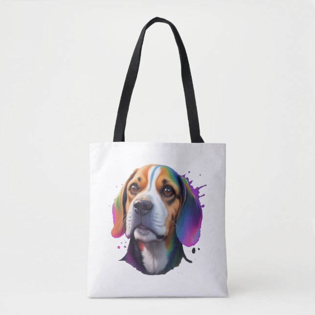 Tote Bag coloré beagle (Devant)