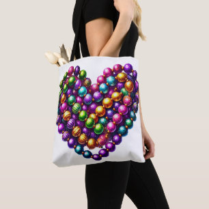 TOTE BAG COLORÉ COEUR EN FORME DE GRAS MARDI