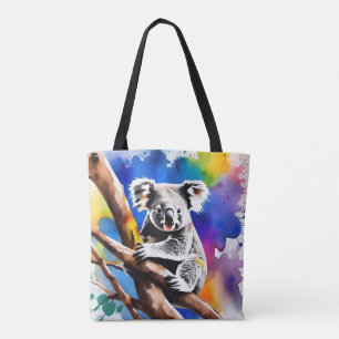 Tote Bag Coloré Koala Bear Aquarelle Splash,