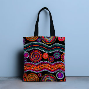 Tote Bag Coloré Moderne Australien Dot Art Tribal Motif