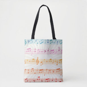 Tote Bag Coloré Multi-couleur Musique note Musicien