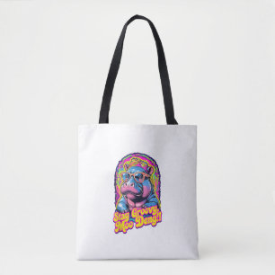 Tote Bag Coloré Séjour Super Moo Deng Pygmy Hippo Design T