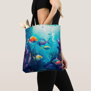 Tote Bag Coloré sous le paysage marin