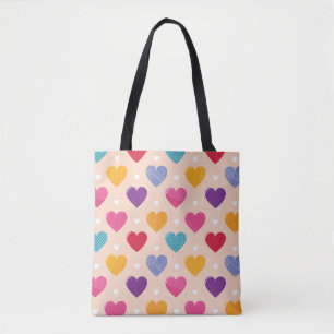 Tote Bag Colorée Pop Art Motif de coeur