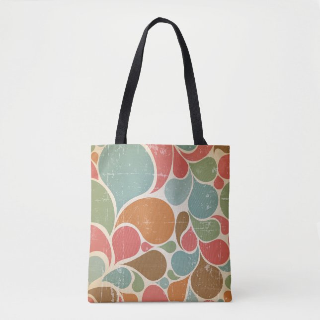 Tote Bag Colorés : Motif rétro Abstrait. (Devant)