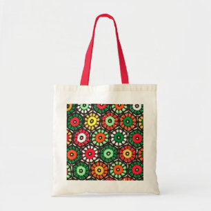 Tote Bag Colorful Granny Circles Crochet Pattern