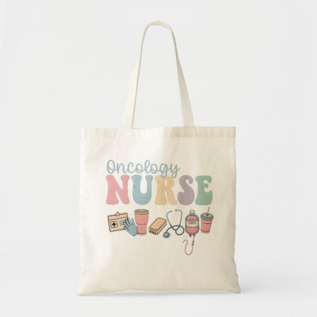 Tote Bag Colorful Oncology Nurse Retro Aesthetic (Devant)