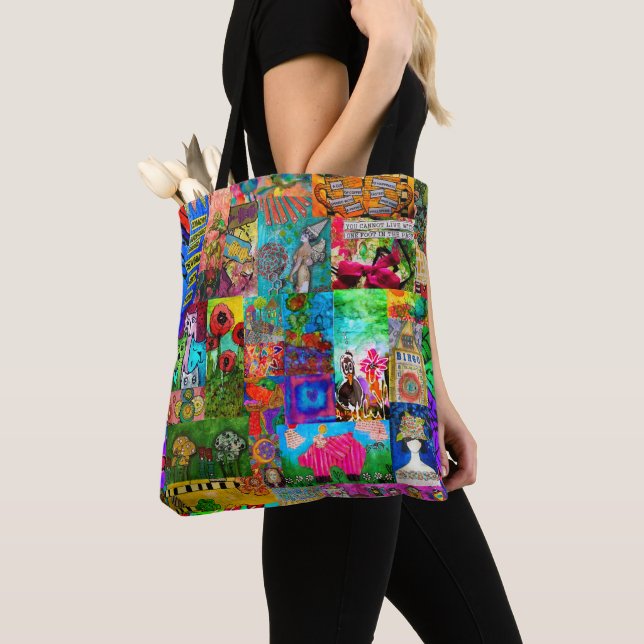 Tote Bag Colorful Pop Art Collage multimédia (De près)