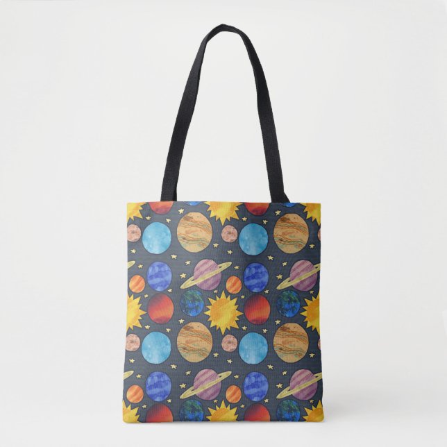 Tote Bag Colorful Solar System (Devant)