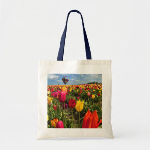 Tote Bag Colorful Tulip Field