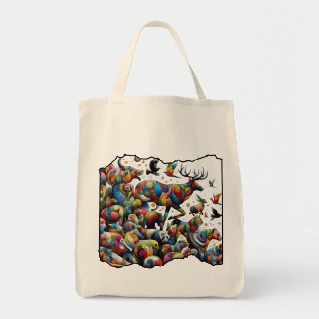 Tote Bag Colorful Wildlife — wild bursts (Devant)