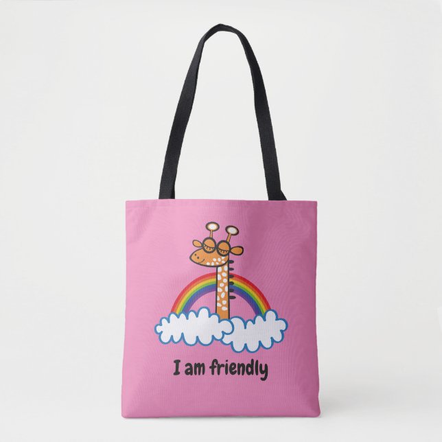 Tote Bag Colorida Jirafa. Jirafa. Arcoiris, arco iris (Devant)