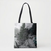 Colorsplash Vintage Mountain Lake Nature Cars Pic