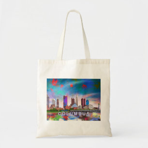 Tote Bag Columbus Skyline Art Abstrait