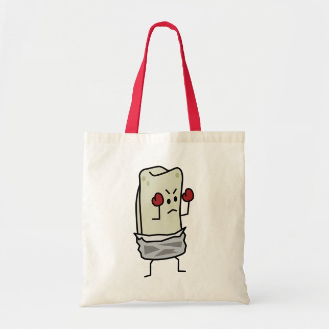 Tote Bag Combattant de boxeur de burrito avec les gants de (Devant)
