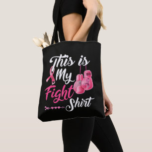 Tote Bag Combattant Ruban Rose Contre le Cancer du Sein Box