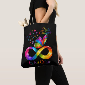 Tote Bag combattre le cancer dans toutes les couleurs papil