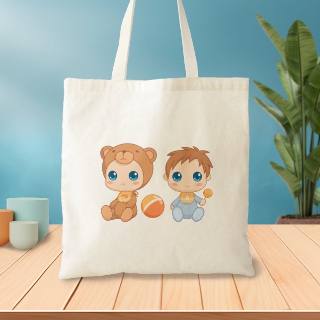 Tote Bag Combinaison pour jumeaux garçon ours (Créateur téléchargé)