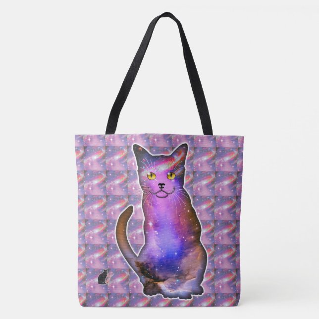 Tote Bag Comète Espace Dans Chat (Devant)