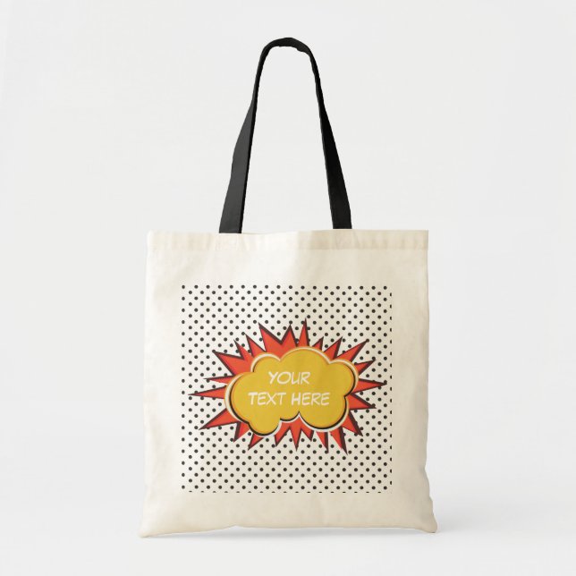 Tote Bag Comic Book Explosion Custom Text Bubble (Devant)