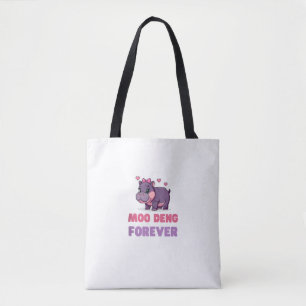 Tote Bag Comical MOO DENG FOREVER Amoureux des animaux Hipp