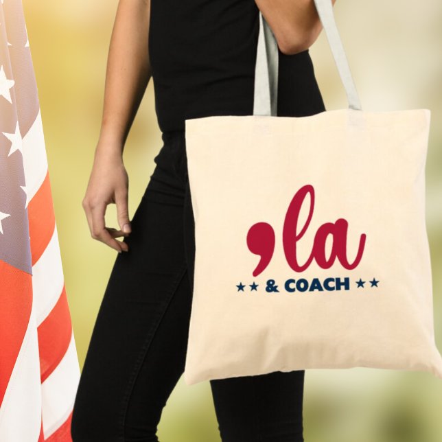 Tote Bag Comma la & Coach Kamala Harris Tim Walz (Créateur téléchargé)