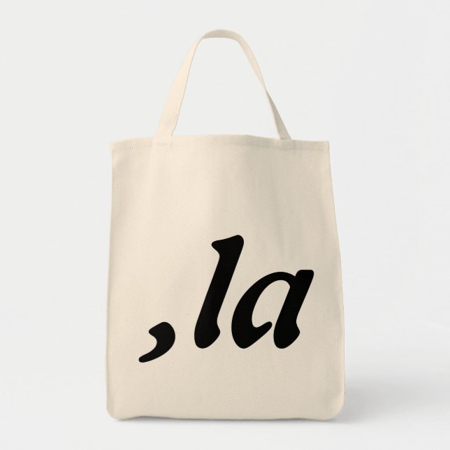 Tote Bag Comma La Kamala Harris - Conception de texte custo (Devant)