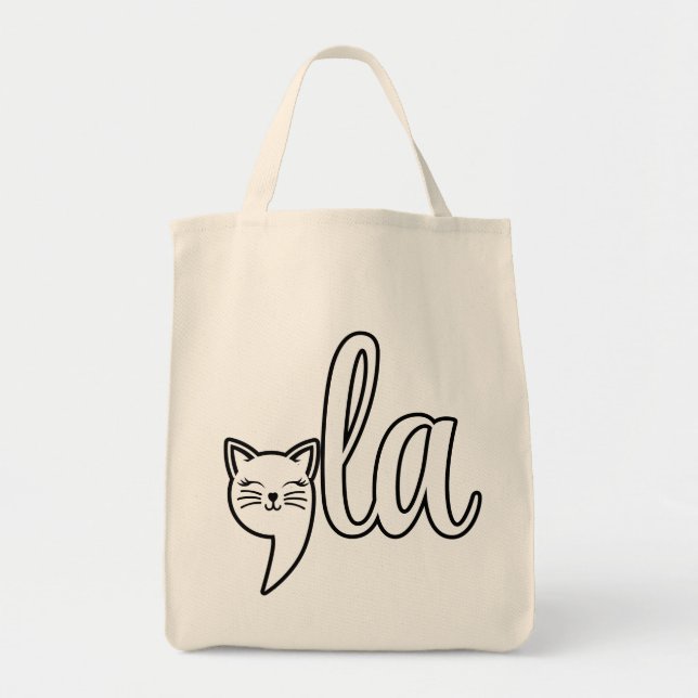 Tote Bag Comma La Kamala Harris - maman chat pour Kamala (Devant)