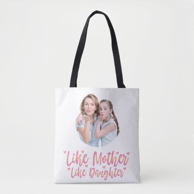 Tote Bag Comme Mère Comme Fille, Cadeau Personnalisé Maman (Devant)