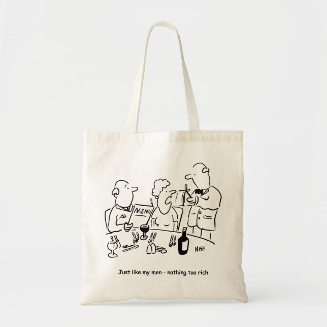 Tote Bag Comme mes hommes. Rien de trop riche (Devant)