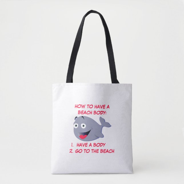 Tote Bag Comment avoir un corps de plage, été drôle (Devant)