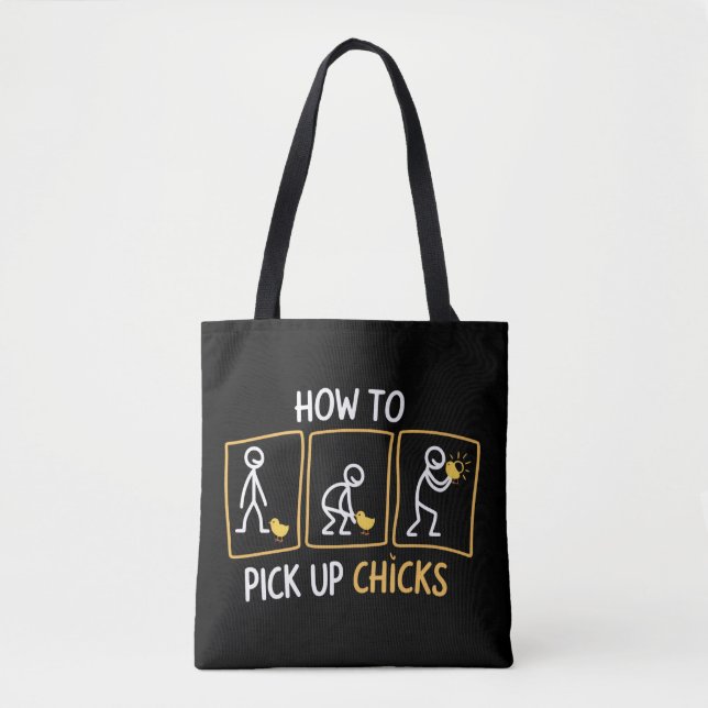 Tote Bag Comment draguer les filles Blague sarcastique Sarc (Devant)