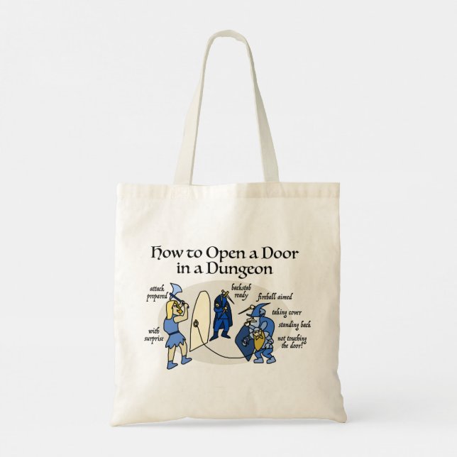 Tote Bag Comment ouvrir une porte dans un Humour RPG Dungeo (Dos)