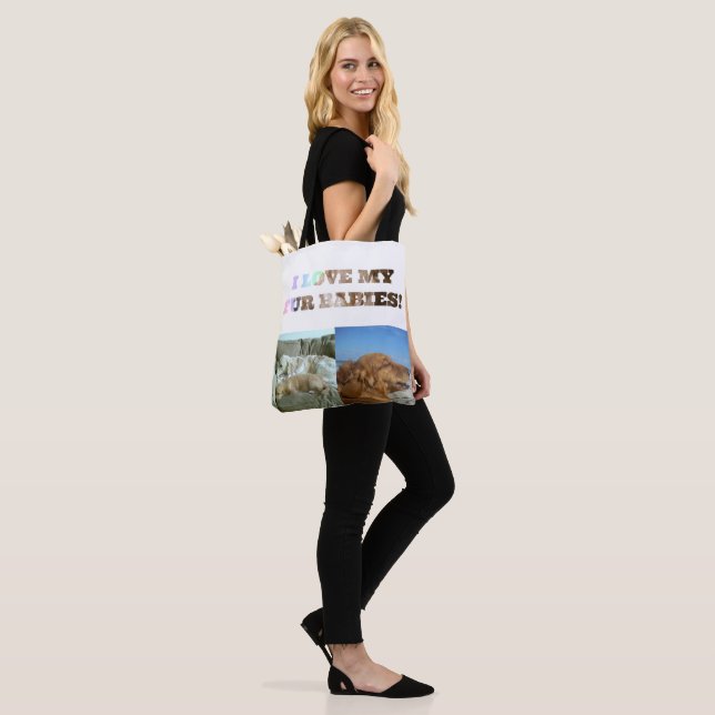 Tote Bag Compagnon Empreinte Multi‑Photo Design Cœur (Sur le modèle)