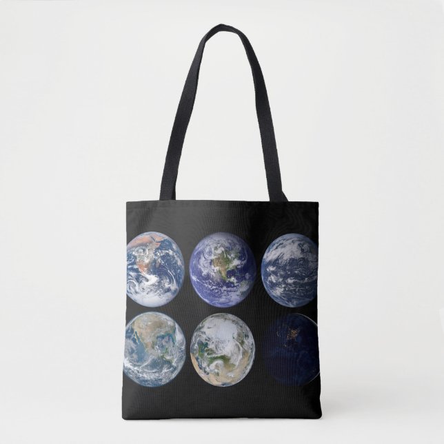 Tote Bag Comparaison D'Image De Vues Iconiques De La Planèt (Devant)