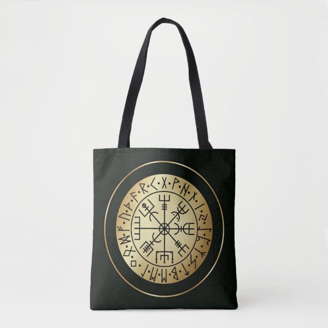 Tote Bag Compas végétarien : Runes guides de l'Islande (Devant)