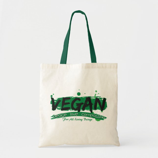 Tote Bag Compassion végétalienne d'amour de paix (Devant)