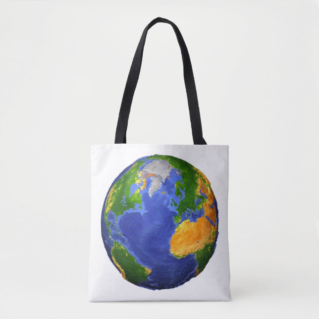 Tote Bag Complétez La Terre Avec Des Données Topographiques (Devant)