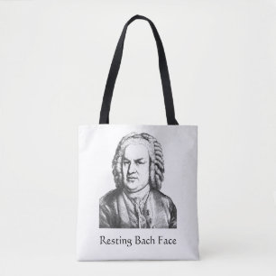 Tote Bag Compositeur de musique classique au visage de Bach