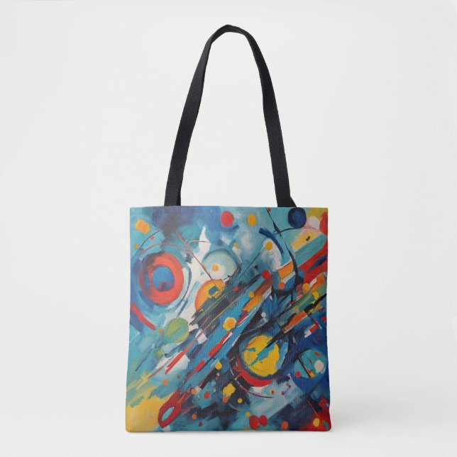 Tote Bag Composition Abstraite Dynamique Collision Céleste (Devant)