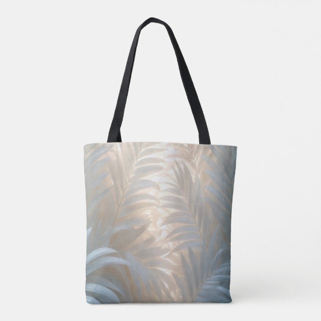 Tote Bag Composition aérée de feuilles de palmier blanches  (Dos)