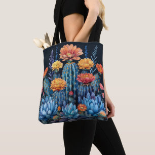 Tote Bag Composition des cactus à fleurs, succulents
