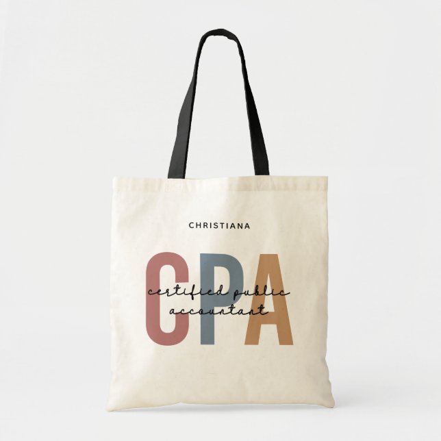 Tote Bag Comptable Agréé CPA Rétro Personnalisé (Devant)