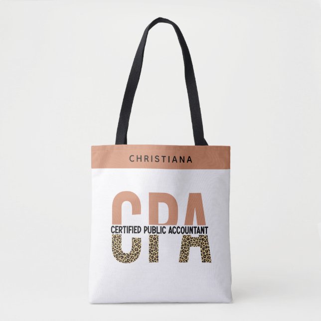 Tote Bag Comptable public certifié CPA Leopard (Devant)