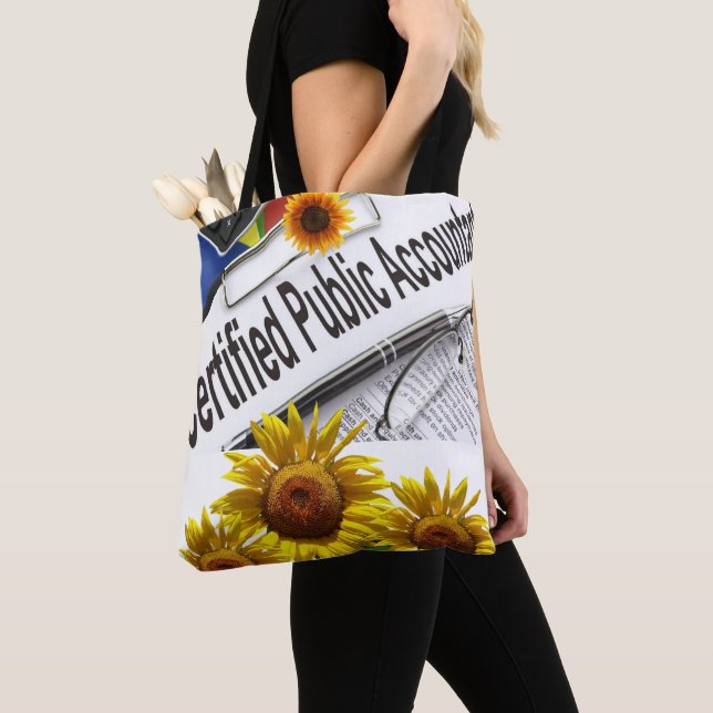 Tote Bag Comptable tournesol Fourre-tout (De près)
