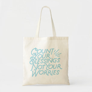 Tote Bag Compter vos bénédictions Typographie de devis posi