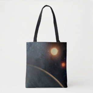 Tote Bag Concept de l'artiste illustrant Kepler-16b.