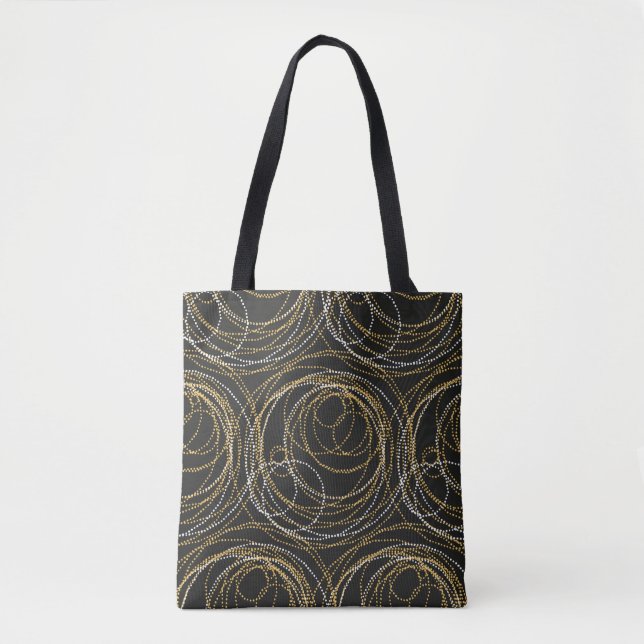 Tote Bag Concept seamless luxury pattern with dots and line (Devant)