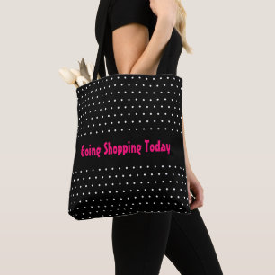 Tote Bag Concepteur de points Polka noirs et blancs
