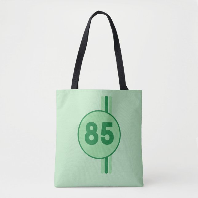 Tote Bag Conception 85 en vert sur fond vert menthe avec de (Devant)